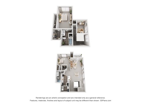Floor plan for 3 beds, 2 baths, 1671 sqft